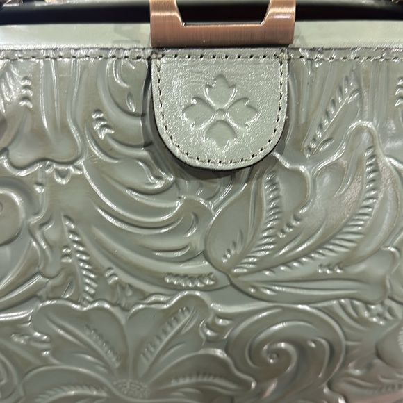 Patricia Nash Handbag Satchel SAGE Gracchi Frame Tooled Leather Long Strap - Picture 6 of 12